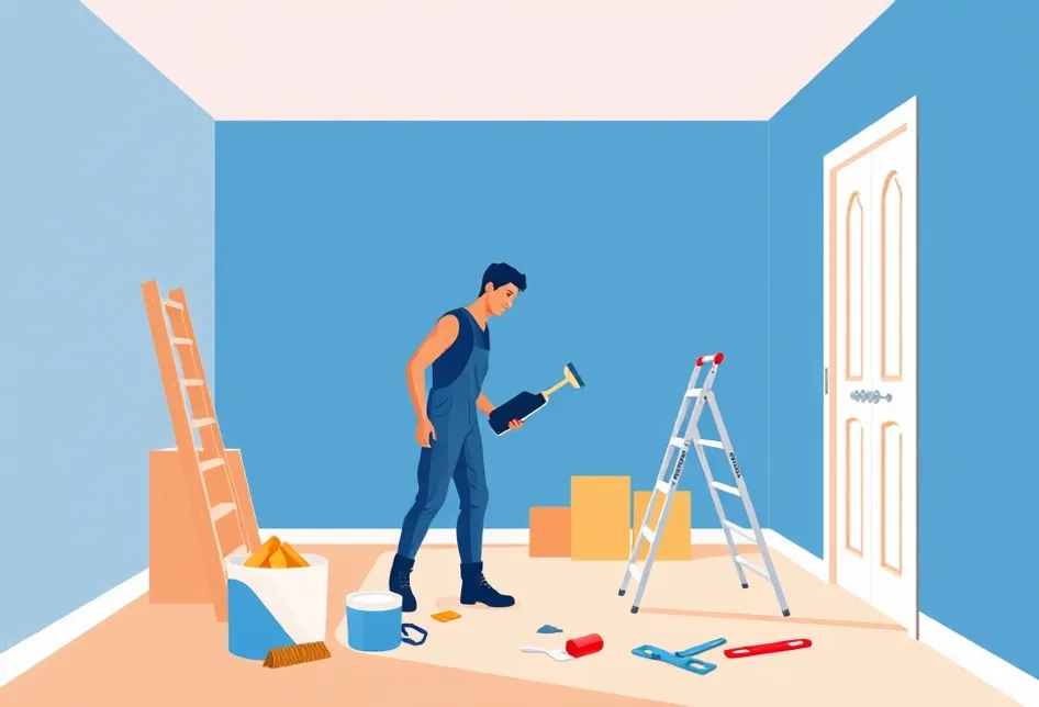 Intérieur rénové après travaux de peinture à Yerres