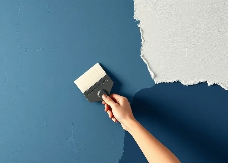 Application d'un enduit décoratif à la lisseuse sur un mur